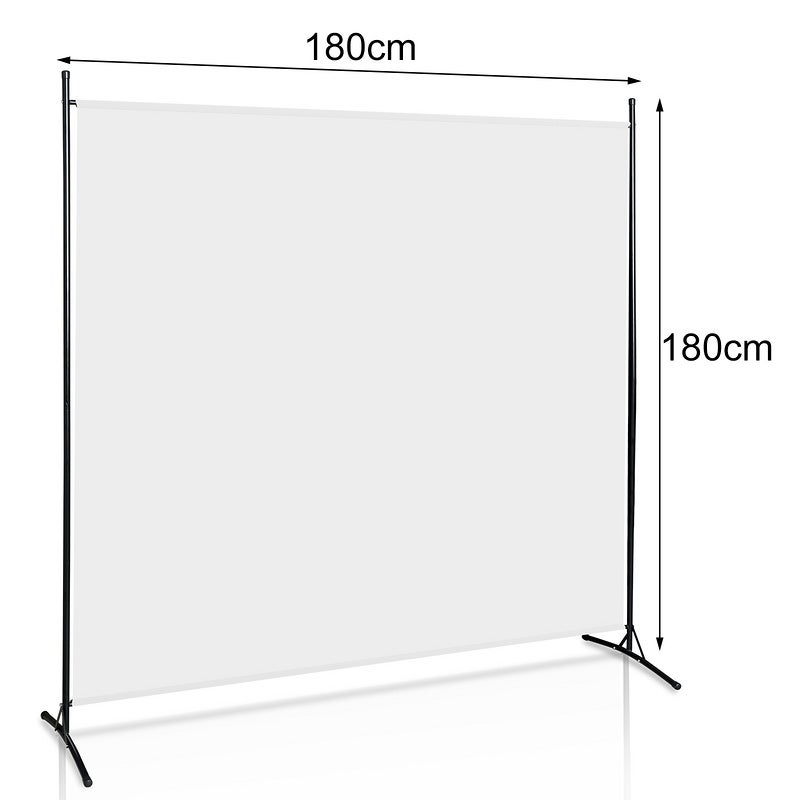 Paravent sur Pied 1 Panneaux Pliable Paravent séparateur de pièce Écran pour Jardin Cloison 180x180cm Beige - 2