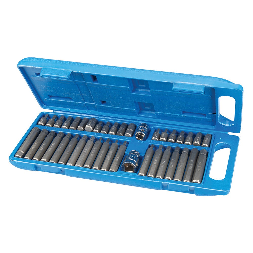 Jeu De 12 Douilles Allen 1/2" - Tailles 5,6,7,8,10,12,14,16,17,18,19,22 Mm - Acier Chrome Vanadium - Avec Mallette Bleue - 2