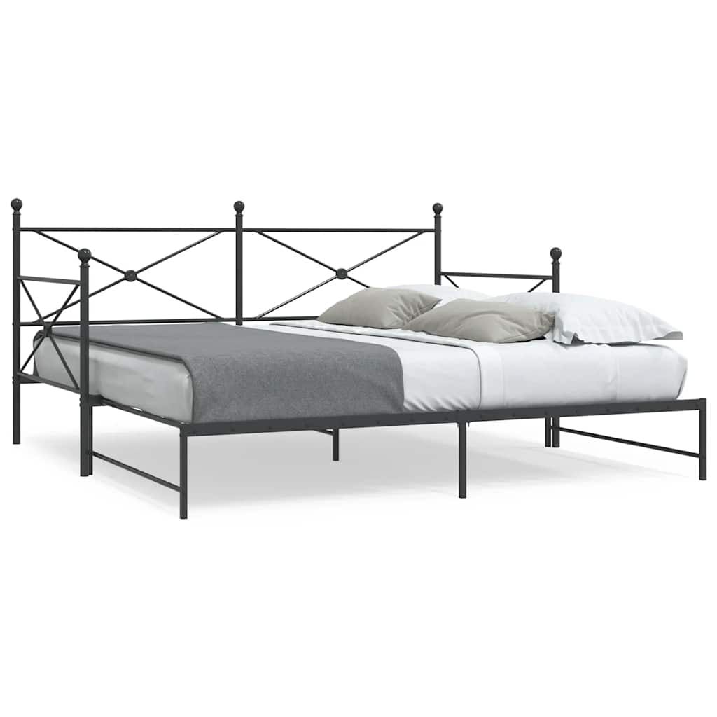 Maison exclusive - diván con nido sin colchón negro 107x203 cm acero