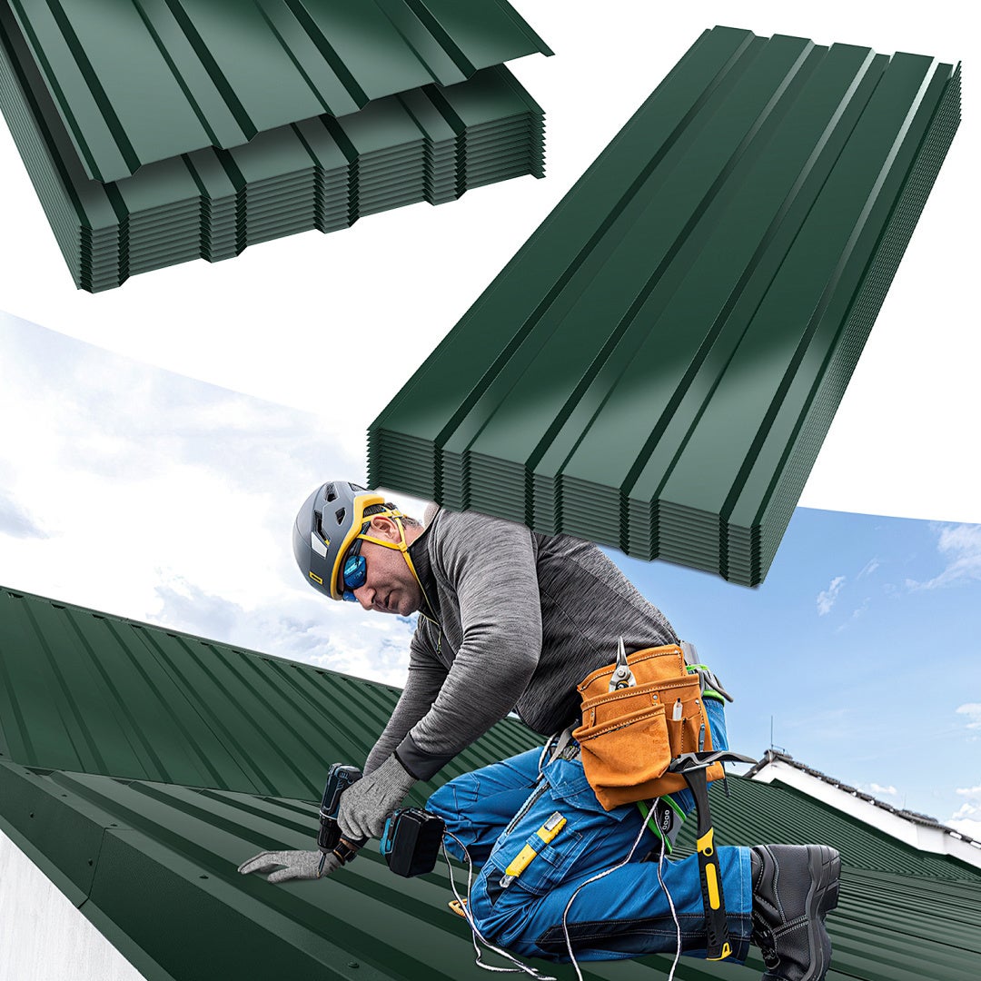 36x Blacha Falista Trapezowa na Dach, Plaques tôles profilées/ondulées Vert 115x45cm = 18m² tole de bardage résistantes intempérie