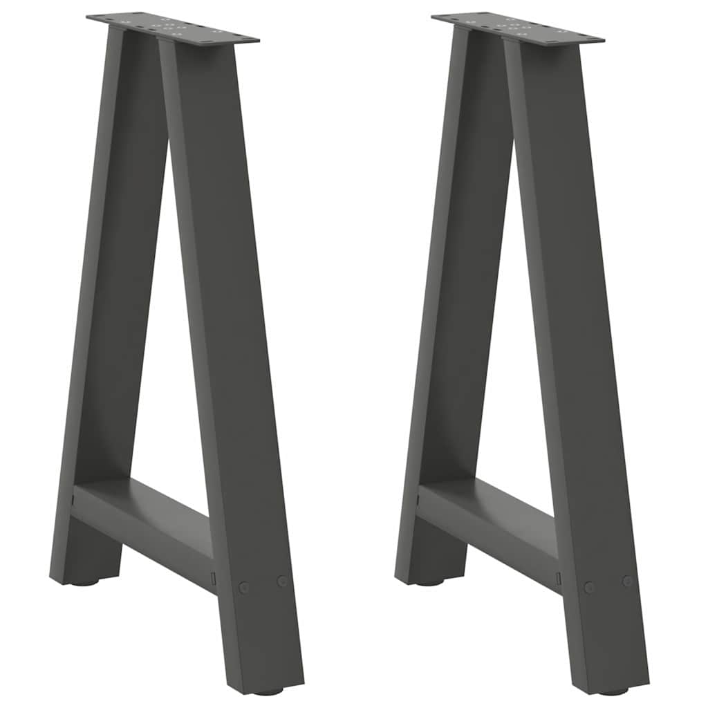 Pernas de mesa de centro Forma A 2 unidades aço antracite?60x(72-73) cm - COMFORTXL - 2
