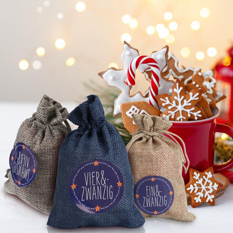 Borsa del calendario dell'Avvento,24 calendari dell'Avvento fai-da-te,borsa di stoffa del calendario dell'Avvento di Natale,borsa a sorpresa - 7