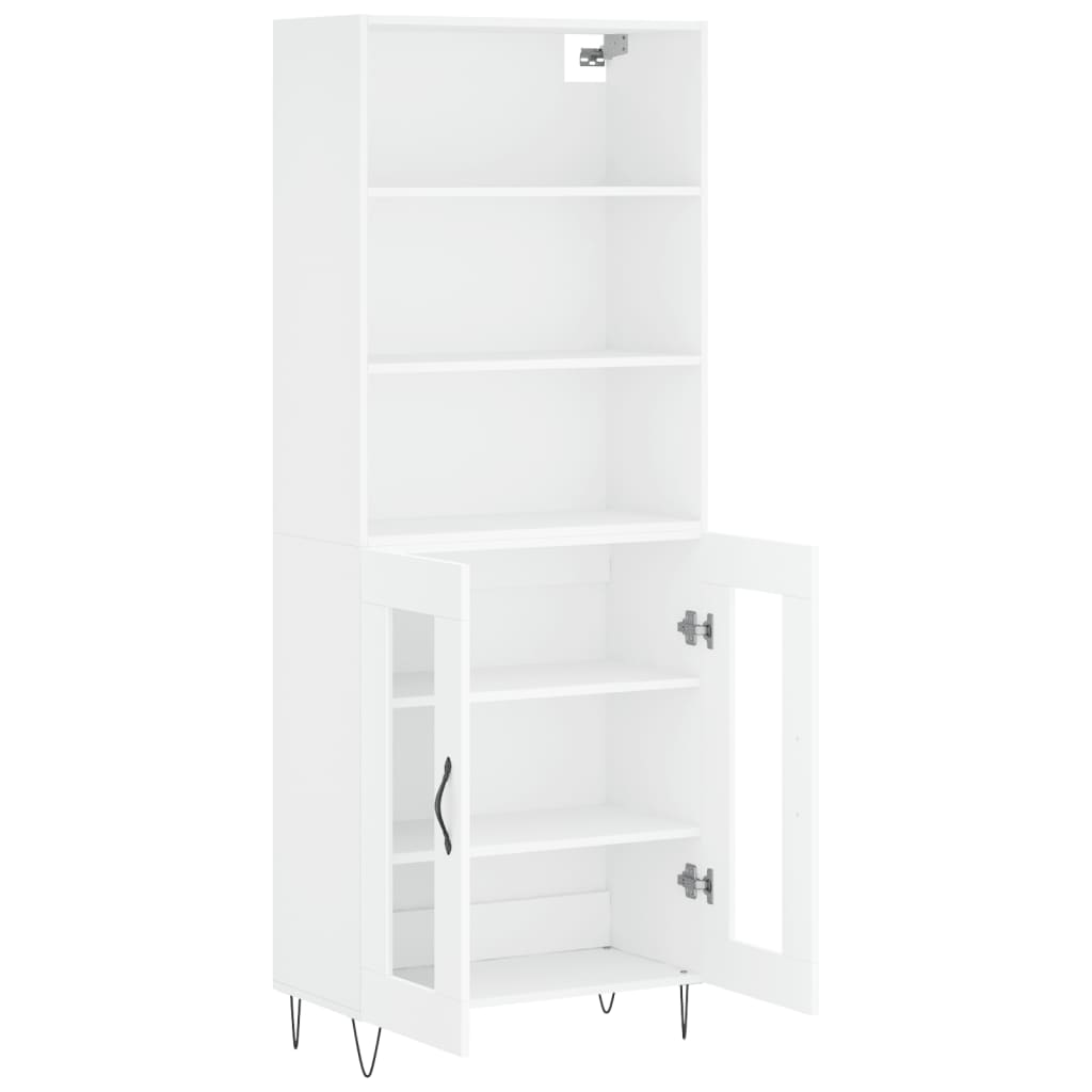 Buffet haut Blanc 69,5x34x180 Bois d'ingénierie - 4