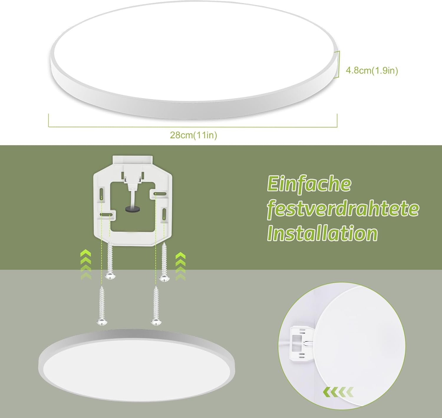 LOVHAUS 24W Plafonnier LED avec Detecteur de Mouvement pour Salle de Bain,2400LM LED Luminaire Dimmable avec Télécommande 4000K,IP54 - 5