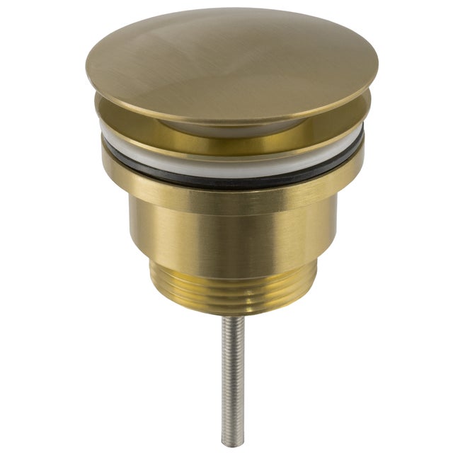 Valaz Valvola click-clack per lavabo tondo o bidet, oro spazzolato