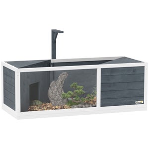 Enclos Pour Tortues Divit – 97x57x51 Cm – Bois – Résistant Aux Intempéries – Neuf