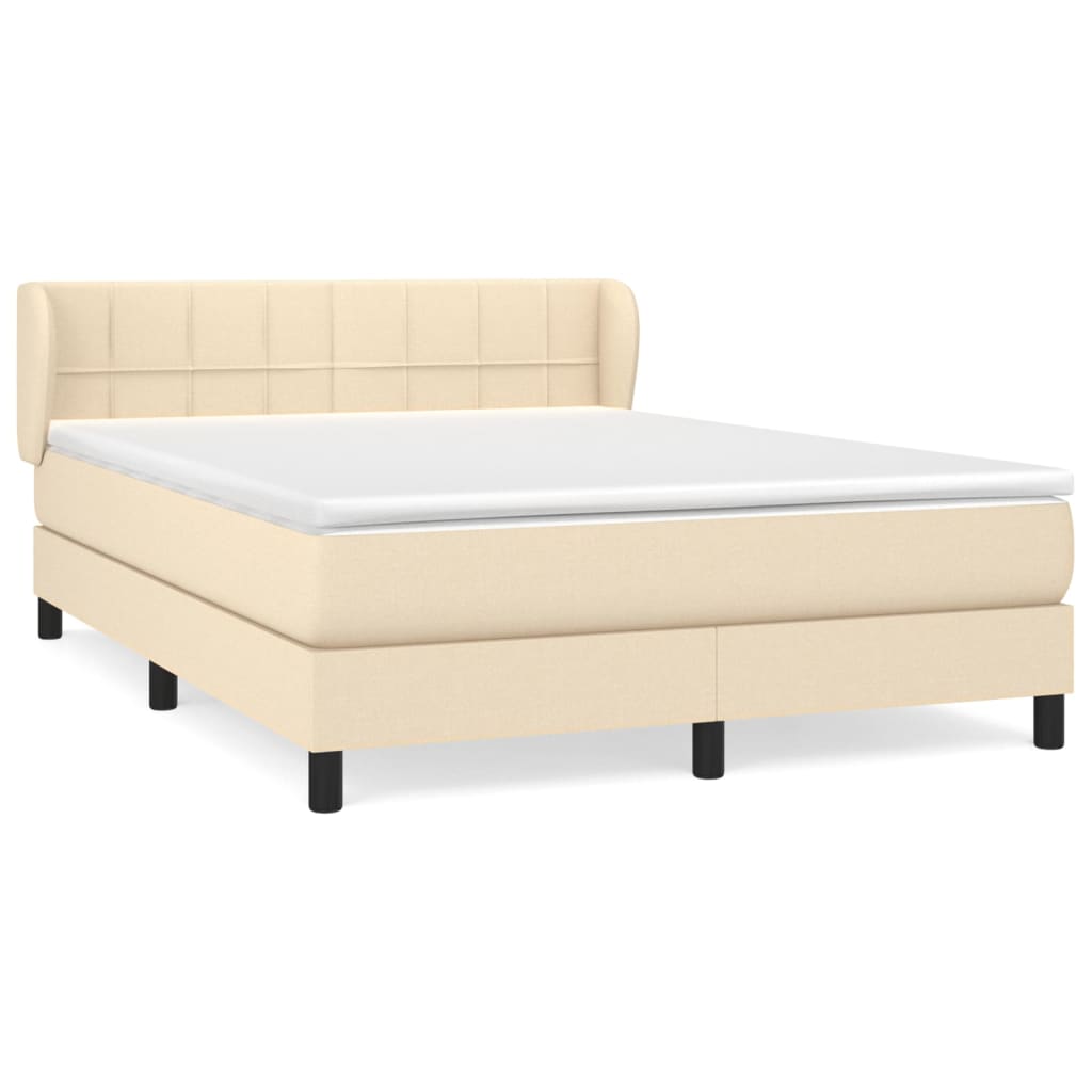 Cama box spring con colchón tela color crema 140x200 cm | Leroy Merlin