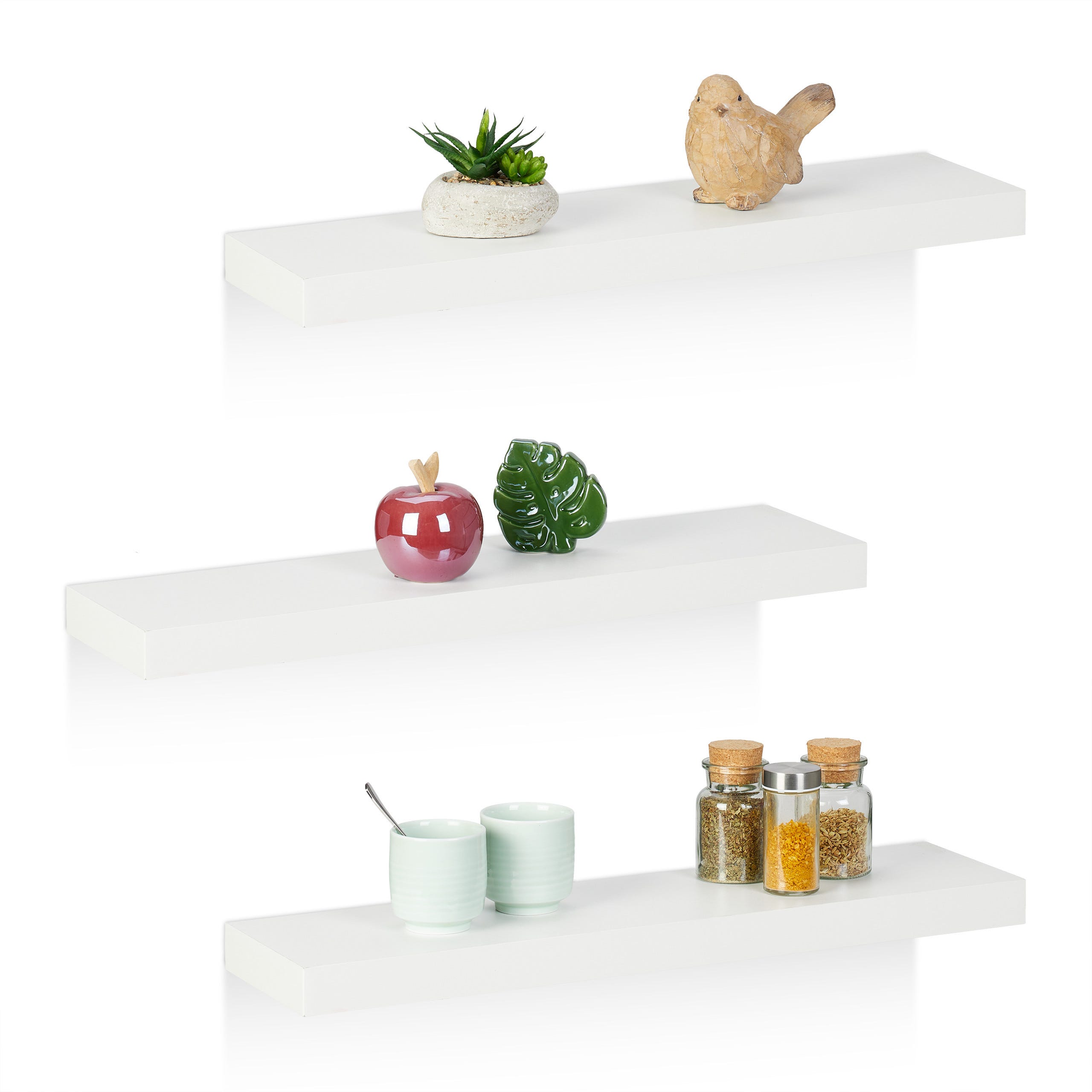 Relaxdays Set 3 Mensole Esagonali Sospese, Scaffale Muro, Libreria Relaxdays Set 3 Mensole Esagonali Sospese, Scaffale Muro, Libreria