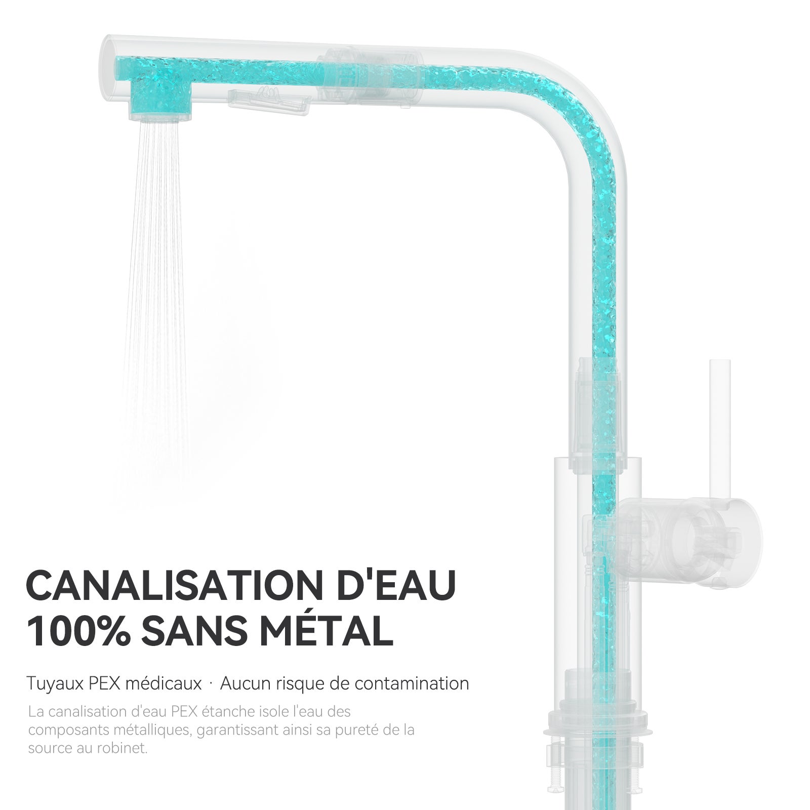 Cecipa max Gris anthracite Mitigeur Cuisine avec Douchette Extractible Robinet Cuisine avec 2 Jets aux Choix Mitigeur Evier Haute Qualité - 7