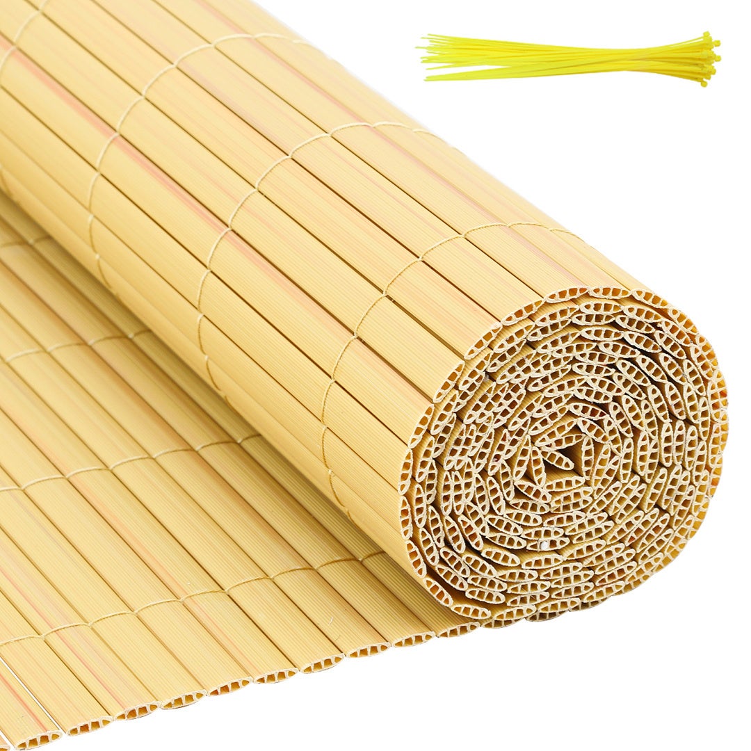 Mata PVC do użytku zewnętrznego – Ochrona przed wiatrem i promieniami UV, łatwa w czyszczeniu Bambus 100 x 500cm