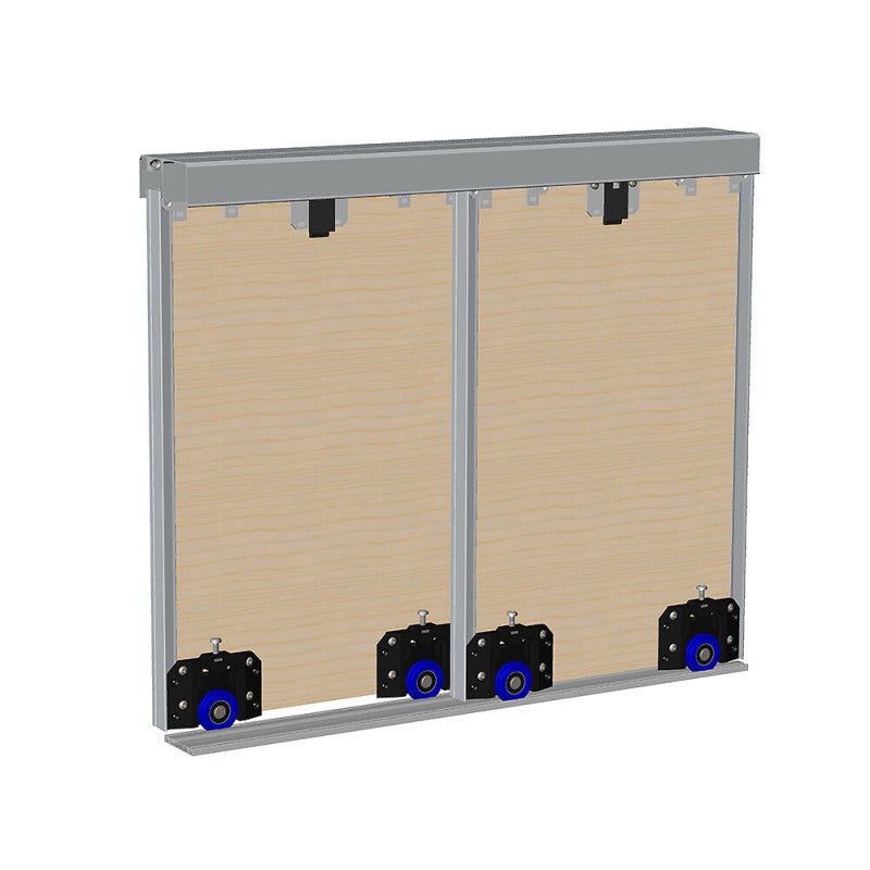 Kit SLID'UP 280 aluminium anodisé noir pour 2 portes de placard coulissantes 18 mm - rail 2 m - 50 kg - 5