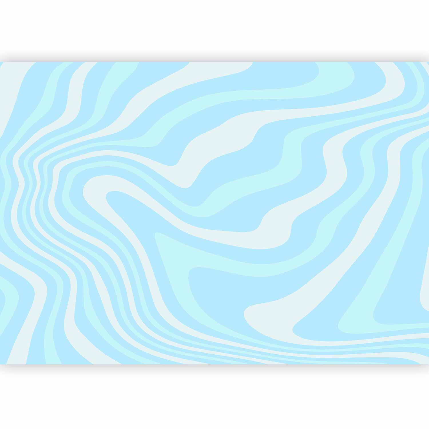 Carta da parati - Composizione in blu e bianchi - Onde astratte armoniose in tonalità di colore fredde 400x280 - 2