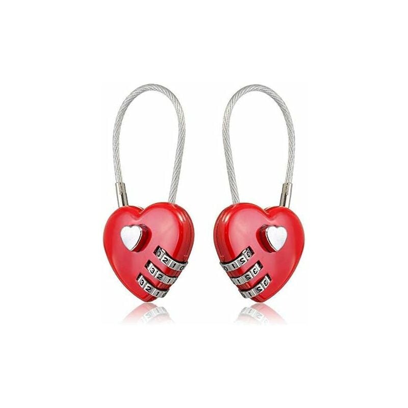Cadenas à combinaison Case Pack - Cadenas portable en forme de cœur Cadenas à combinaison Case Pack - Cadenas portable en forme de cœur