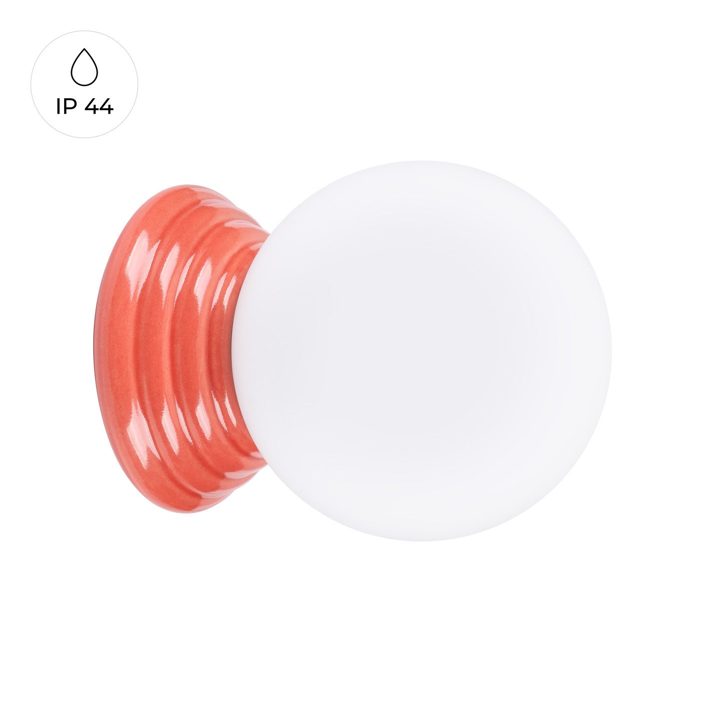 Kinkiet ścienny ceramiczny szkliwiony ZORI brzoskwiniwy 1xG9x15W ceramika / gips wym:12x12x16cm IP44 Sollux Lighting - 2
