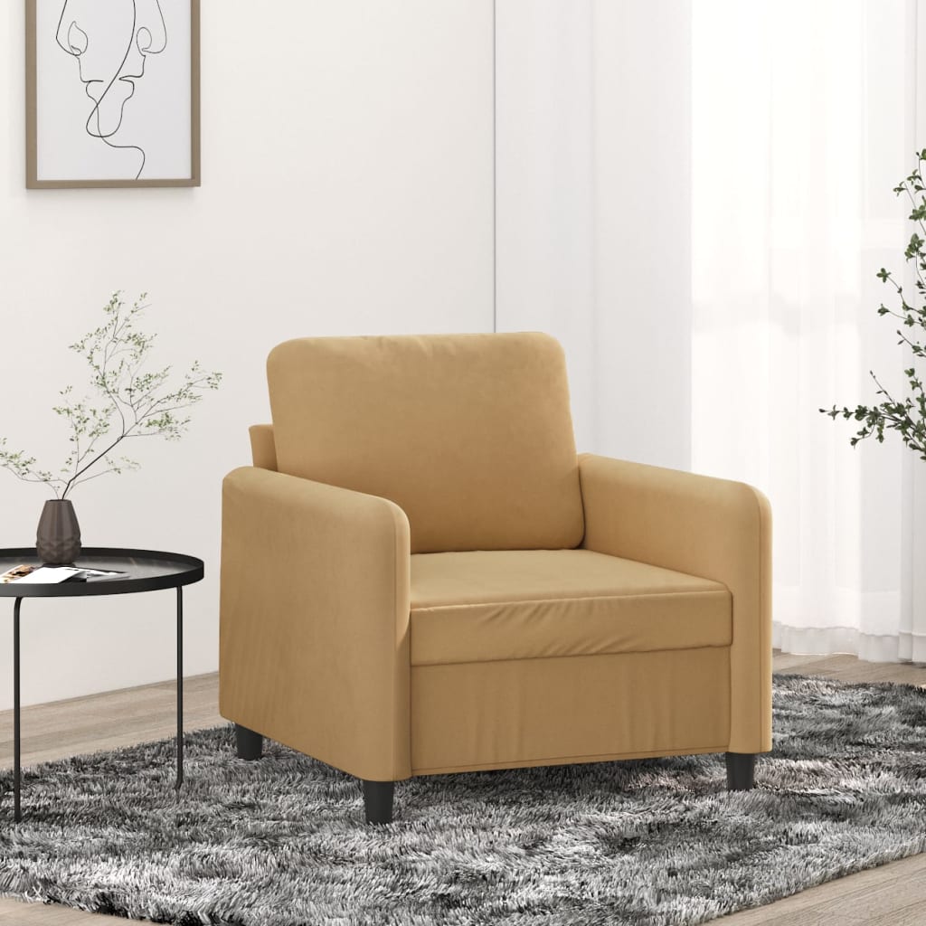 Fauteuil Marron 60 cm Velours | Leroy Merlin