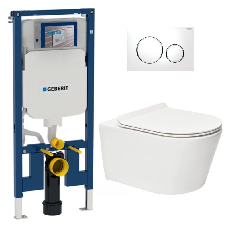 Pack Bastidor Geberit UP720 extraplano + WC SAT Brevis sin brida ...