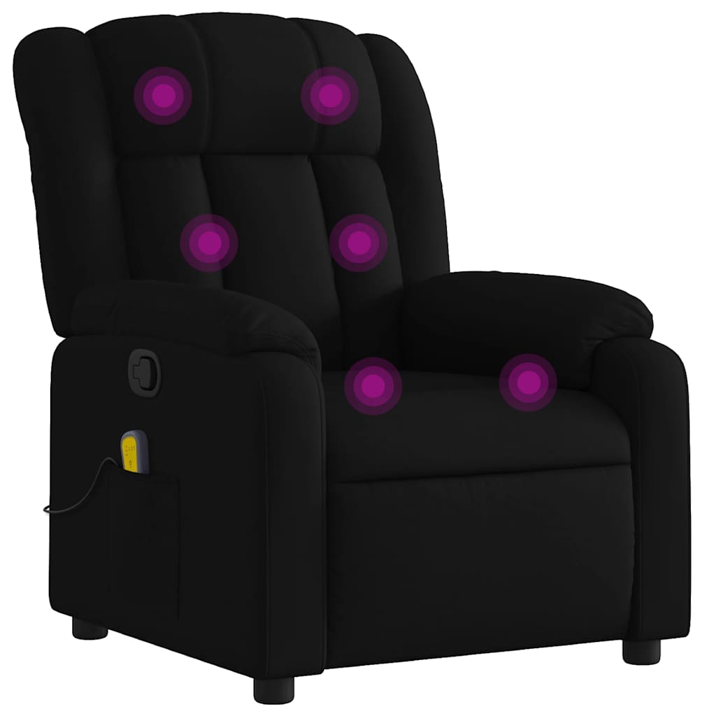 Fauteuil de massage inclinable en tissu noir - 2