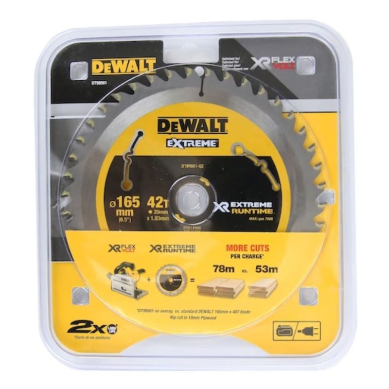 Lame de scie circulaire plongeante 165x20 mm 42 dents - DEWALT DT99561-QZ - 2