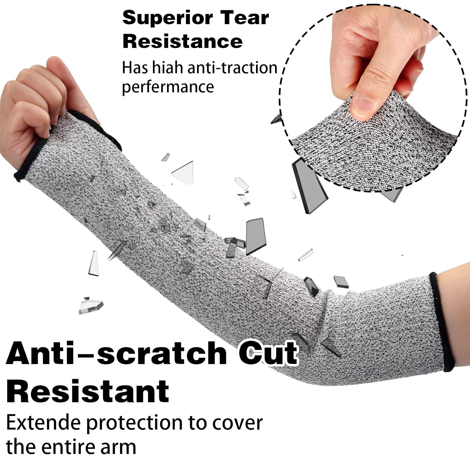(1 paire) manches tricotées anti-coupures, gants de jardinage anti-coupures pour éviter les blessures cutanées et les irritations ultraviolettes - 2