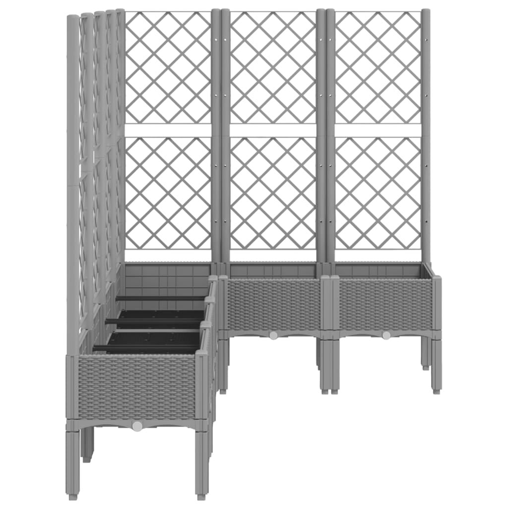 Maison Exclusive - Vaso/floreira de jardim c/ treliça 160x120x142cm PP cinza-claro - 4