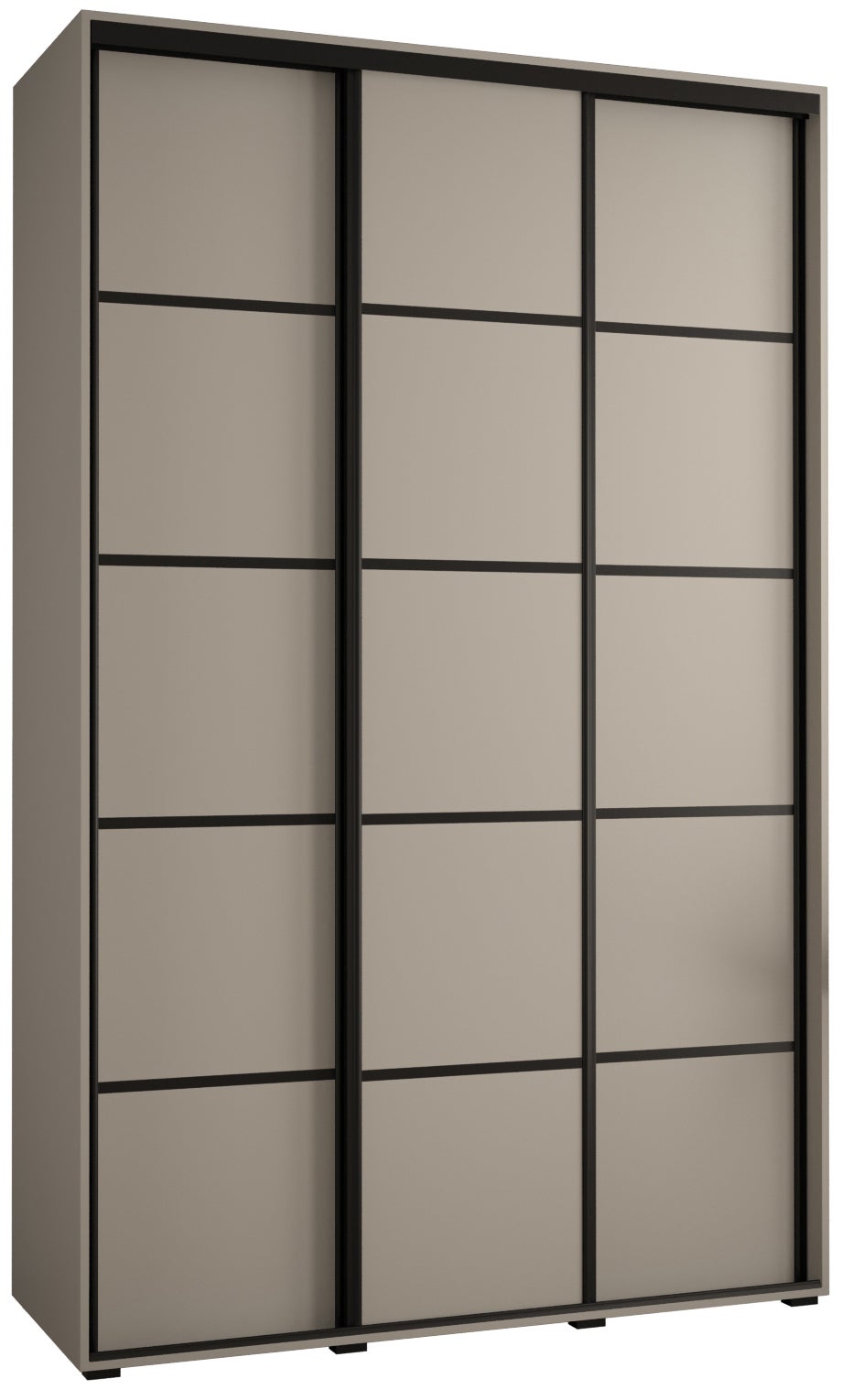 Szafa przesuwna wysoka Dakota 4 150 x 60 x 235,2 cm kaszmir + u. czarny - Abiks Meble