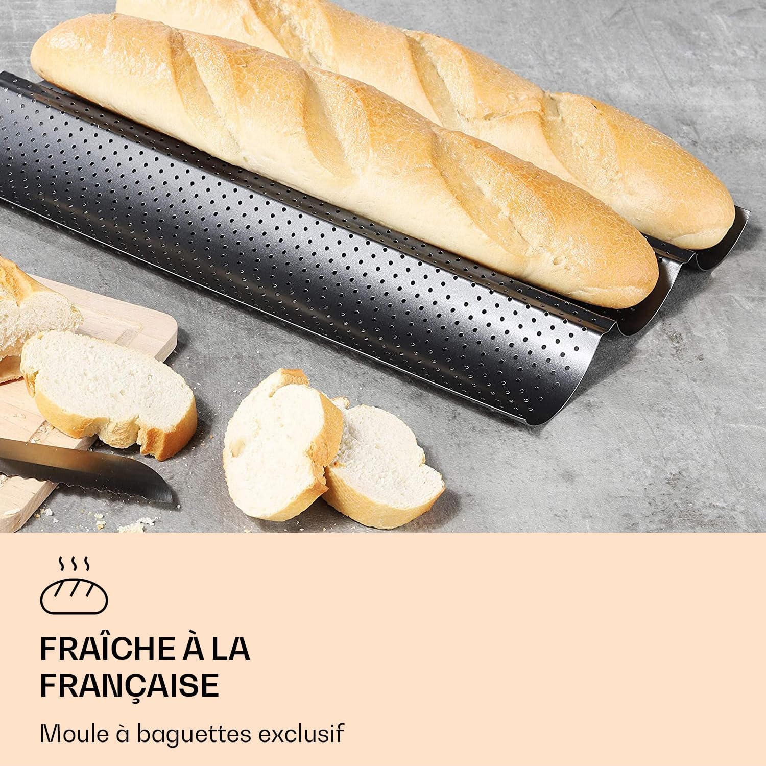 Kopinma Moule à Pain Baguette Français Plaque à Pain avec