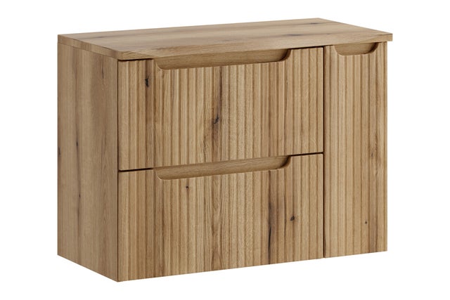 Ensemble meuble de salle de bain sous vasque 80 cm avec plan NOVA chêne Coast Evoke