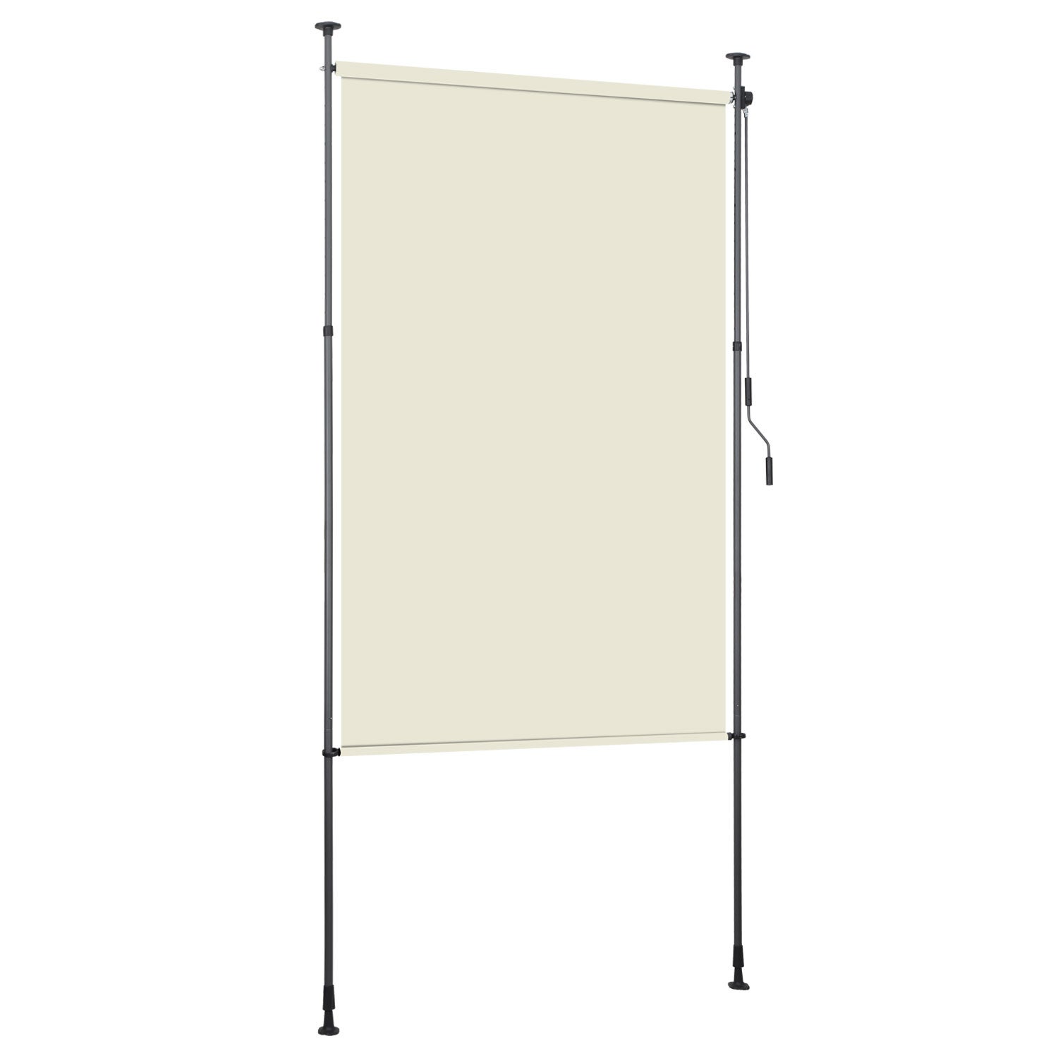 Żaluzja pionowa Roleta zewnętrzna Roleta zewnętrzna z ochroną anty UV Żaluzja zewnętrzna z drążkami teleskopowymi bez wiercenia 150 x 270 cm Beżowa