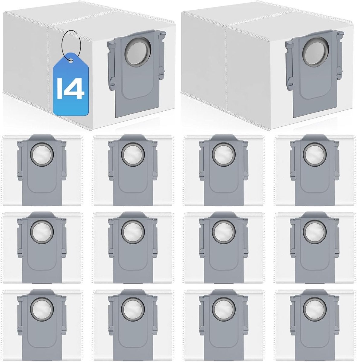 14 saci de aspirator compatibili cu aspiratoarele Roborock Q Revo, Qrevo S, Qrevo Pro, Qrevo Master, Qrevo Plus, Qrevo Curv, S8 MaxV Ultra, Saros 10R