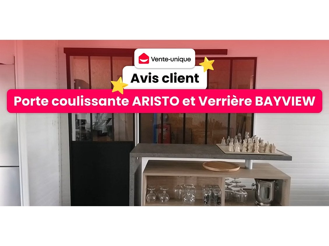 Verrière atelier en aluminium thermolaqué - 210x105 cm - Noir - BAYVIEW - 4