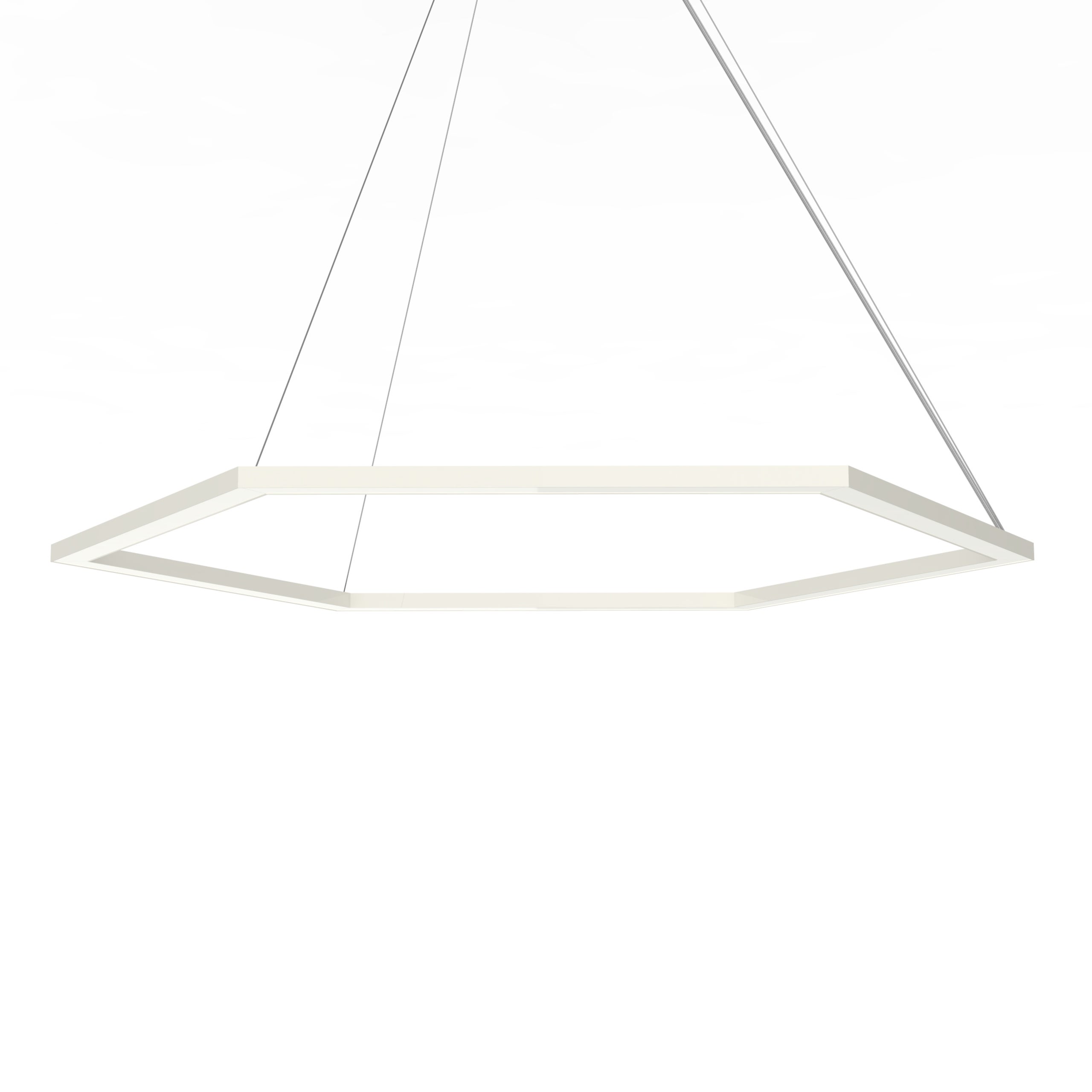 Lumicom | esagono 1x lámpara pendiente, strip led, 52w/m, 4000k, metal, blanco brillante, ø90cm