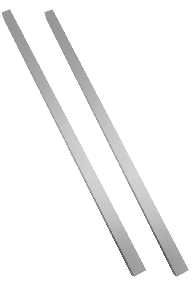 Schulte lot de 2 poignées barre en aluminium carrée, 14x12x400mm, sans percer