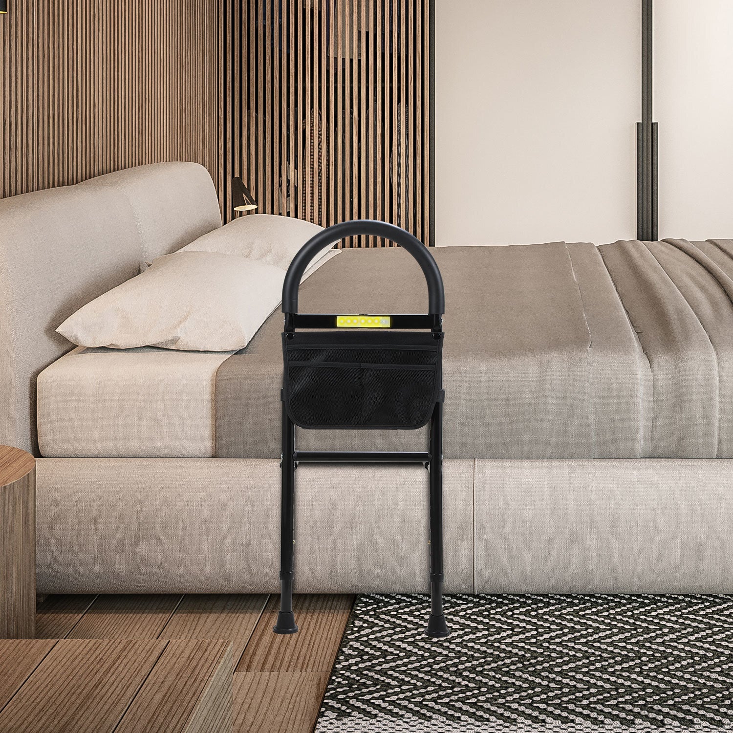 Barre de lit avec éclairage automatique, hauteur réglable - Barrière de ...