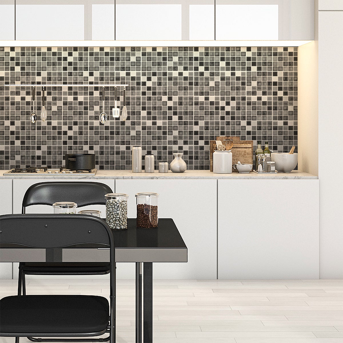 9 adesivo piastrelle azulejos mosaici tonalità di grigio - Sticker adesivo - adesivi murali - 9stickers20x20cm - 3