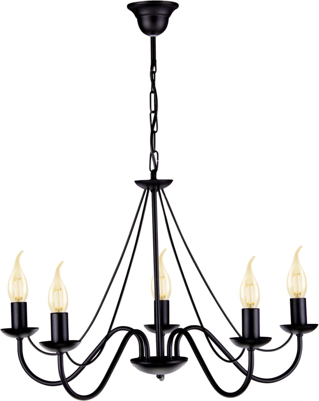 Lampa wisząca Bartez czarna 5xE14x60W wym: 75 x 65 x 65 cm metal Kaja