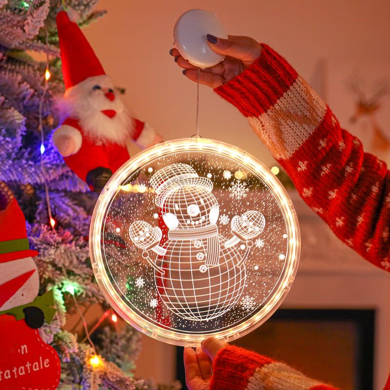 Świąteczna lampa wisząca na okno, świąteczna lampa dekoracyjna, lampa LED z przyssawką, 16 cm