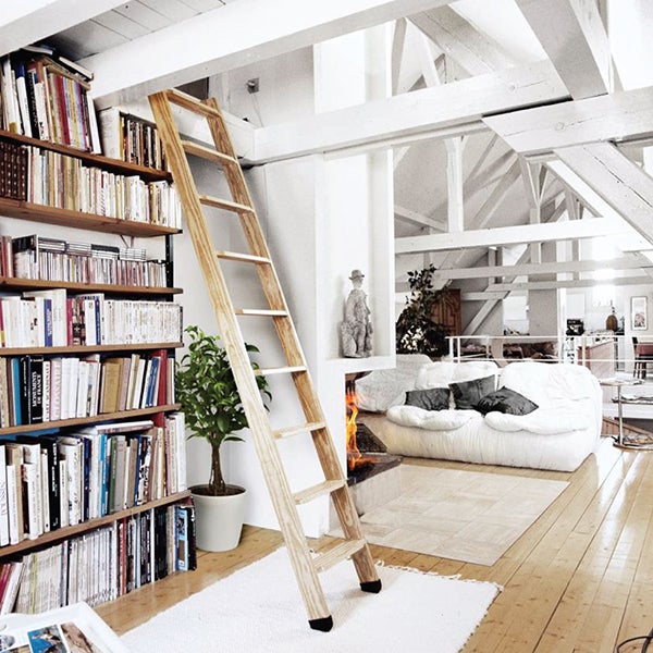 Echelle de meunier rabattable Naturel 10 marches - Hauteur de sol à sol 2,37m - EC-MEZZ-RAB-NA-10 - 5