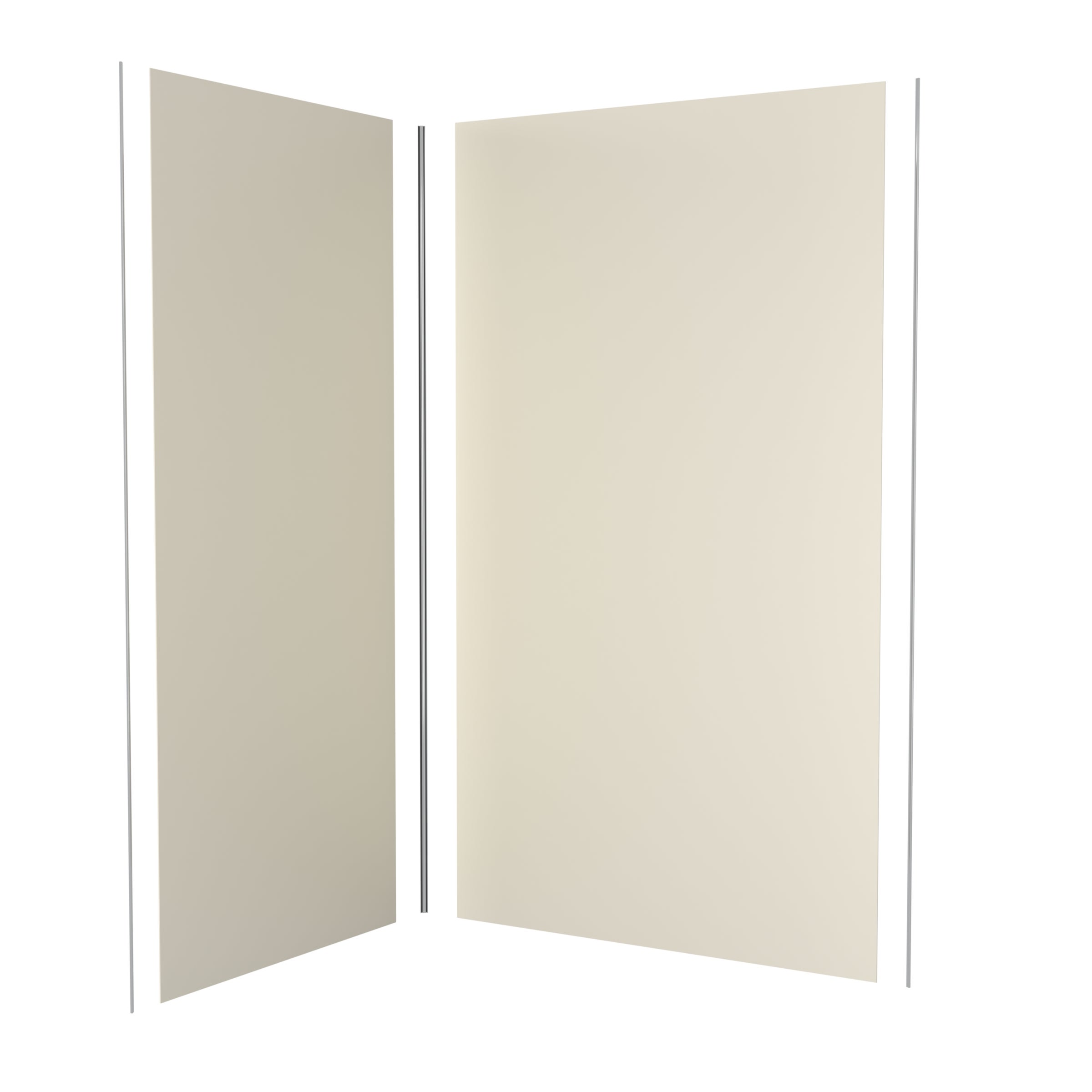 Lot de 2 Panneaux Muraux Aluminium Ivoire 90+120x210 cm avec Profilés Chrome - WALL'IT - 3