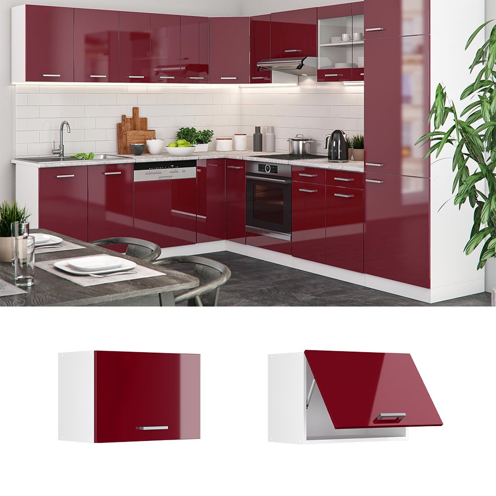 Vicco Elément haut de cuisine R-Line, Rouge brillant, 60cm Plat - 2
