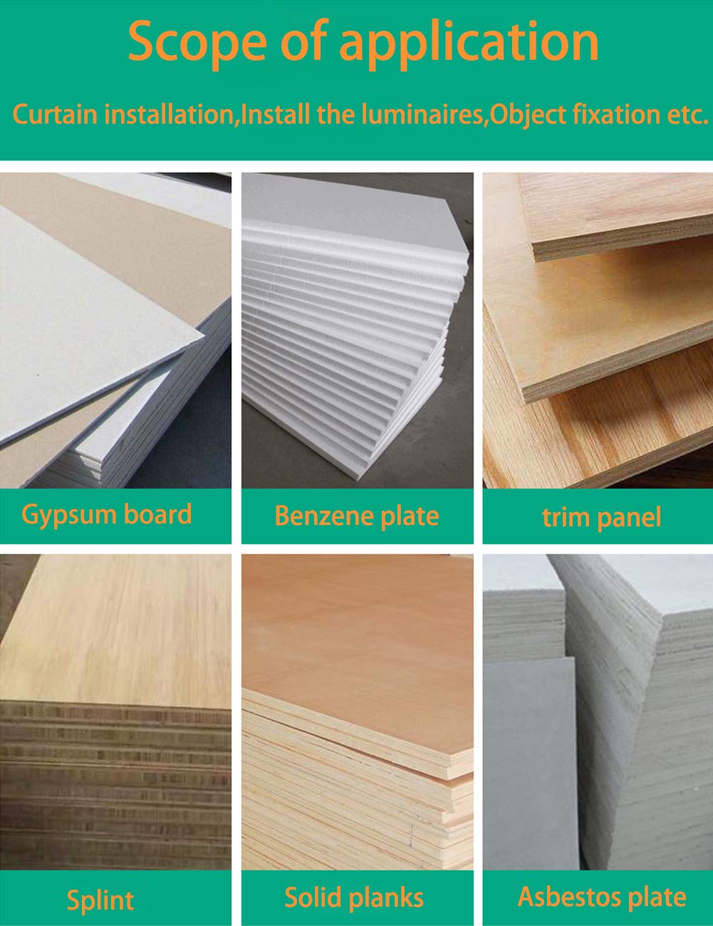 Ensemble d'ancrage pour mur creux de 50 pièces, kit d'ancrage pour cloison sèche avec vis, ancrages pour mur creux auto-perceurs - 7