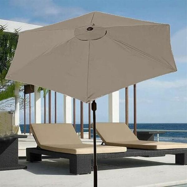 Housse de parasol 6 baleines 3 m imperméable protection UV toile de rechange (3 m / 9,8 pi, kaki) - 2