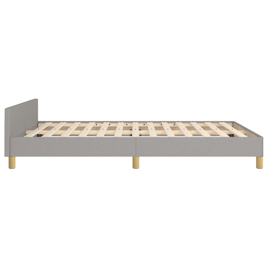 Cadre de lit sans matelas gris clair 140 x 200 cm tissu - 7