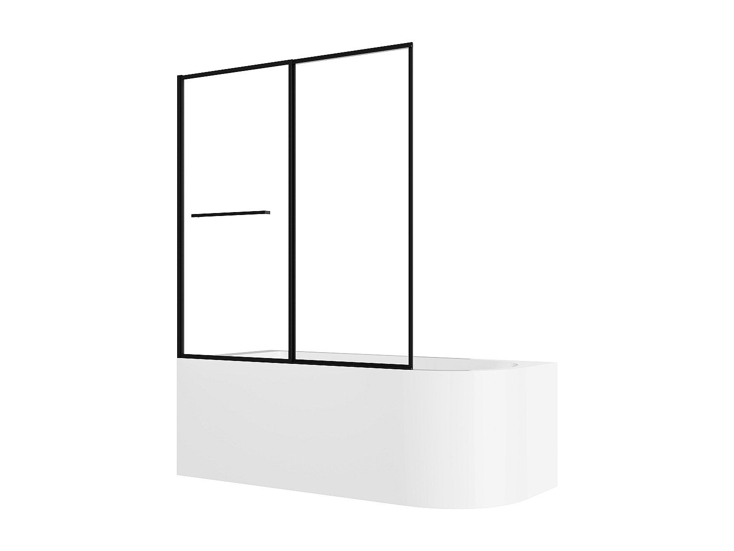 Wanna z prysznicem biała z przesuwnym parawanem - 240 l - Lewostronna - ANIKA