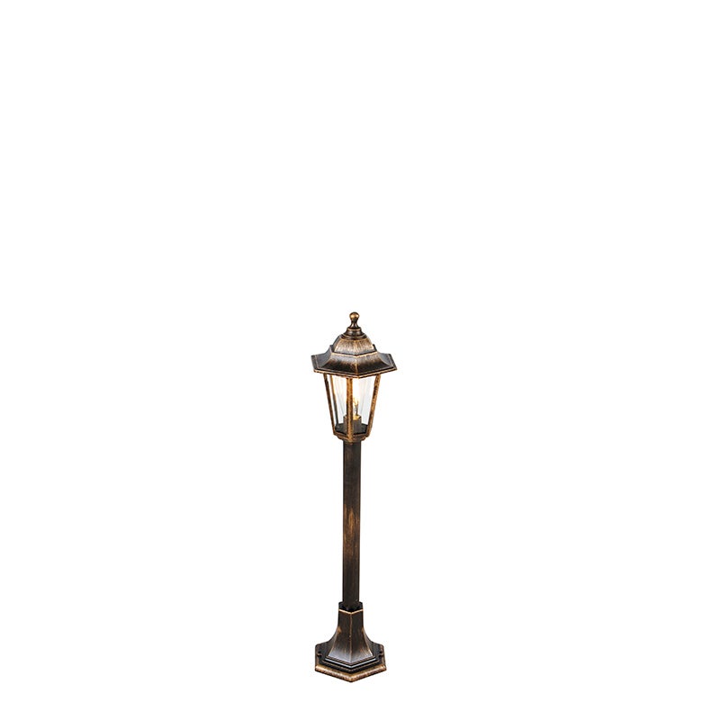 Qazqa classic-antique lanterne extérieure pour jardin - New Haven - doré/laiton, max. 15w, e27, 122cm, IP44 - 5