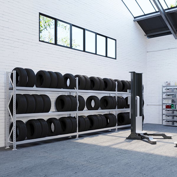 Grand rack à pneus 3 niveaux - Element suivant : 2000x2000x400mm - Utilisable uniquement avec un module de départ - RAYOPN/3N/2018/S - 4