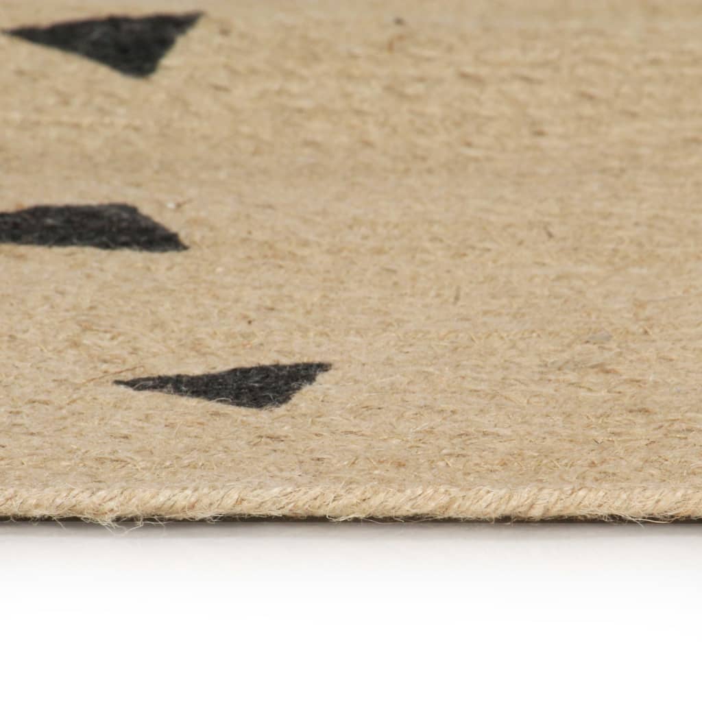 Tapete de sal | Tapete artesanal em juta com impressão triângulos 90 cm CFW168192 - 3