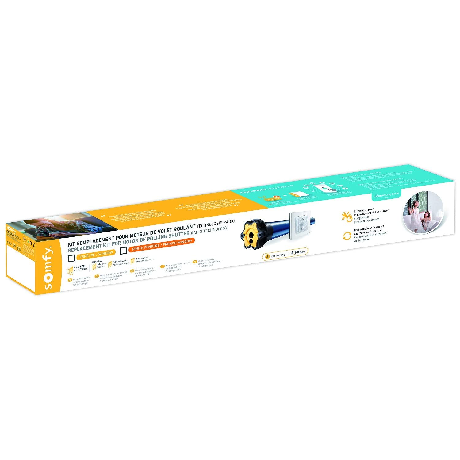 Somfy - Kit de remplacement avec moteur Altus RTS pour moteur volet roulant - Radio RTS - 6