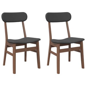 Juego De 2 Sillas De Madera Maciza Respaldo Cruzado Negro