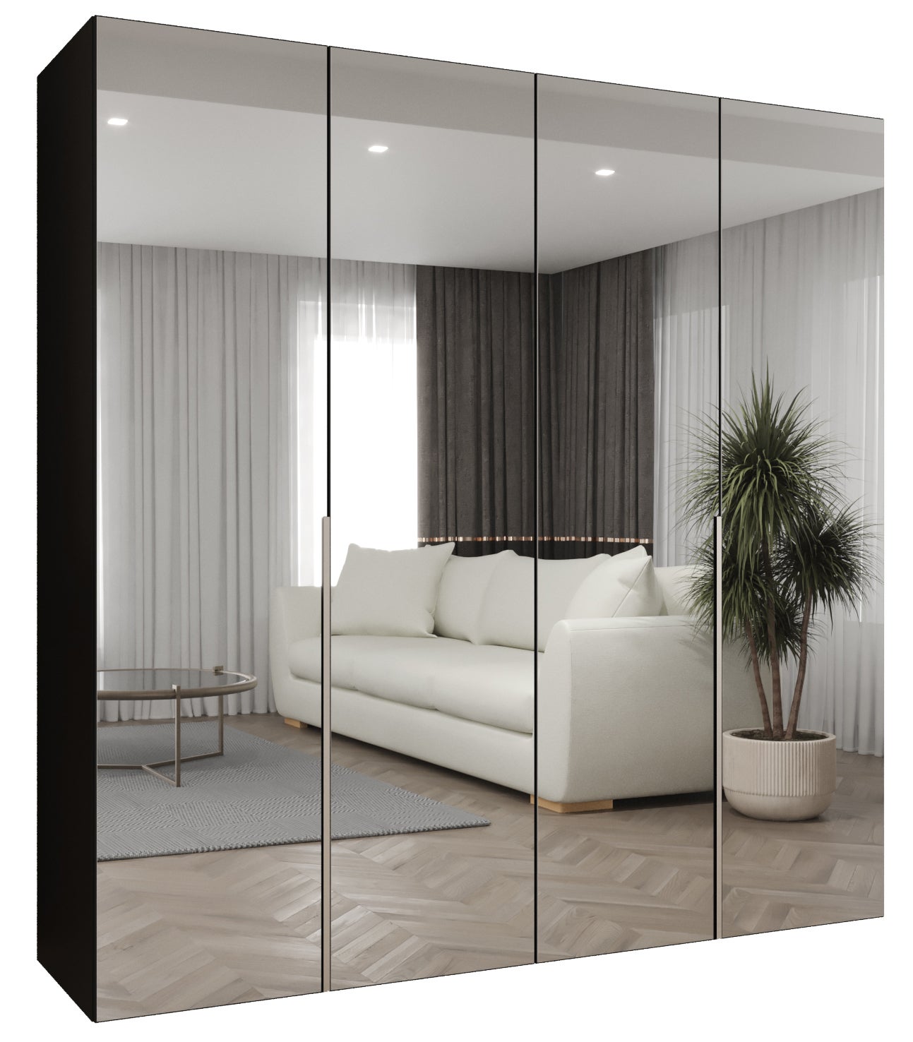 Szafa uchylna otwierana Alicante 3 200 x 52 x 202 cm czarny + u. kaszmir Abiks Meble