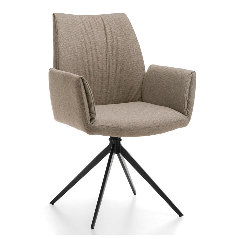 Krzesło tapicerowane glamour do salonu plisowane PRATO ciemnobeżowe